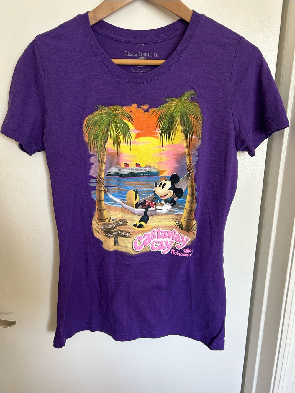 Women’s  Purple Mickey Mouse Castaway Cay Graphic Tee